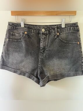 wild fable Washed Black High-Rise Denim Shorts